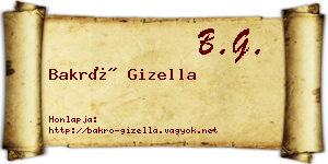 Bakró Gizella névjegykártya