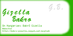 gizella bakro business card